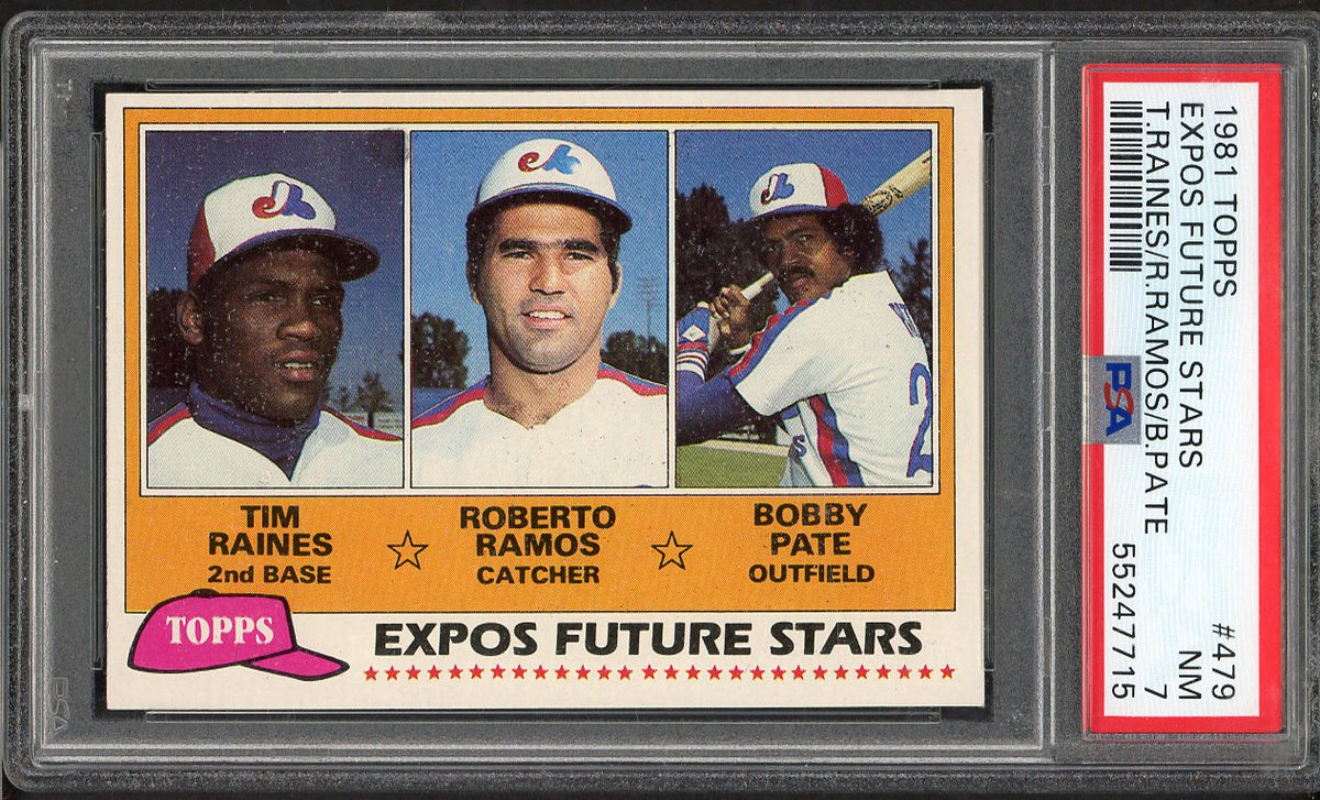 1981 Topps #479 Tim Raines Expos PSA 7 NM 567834