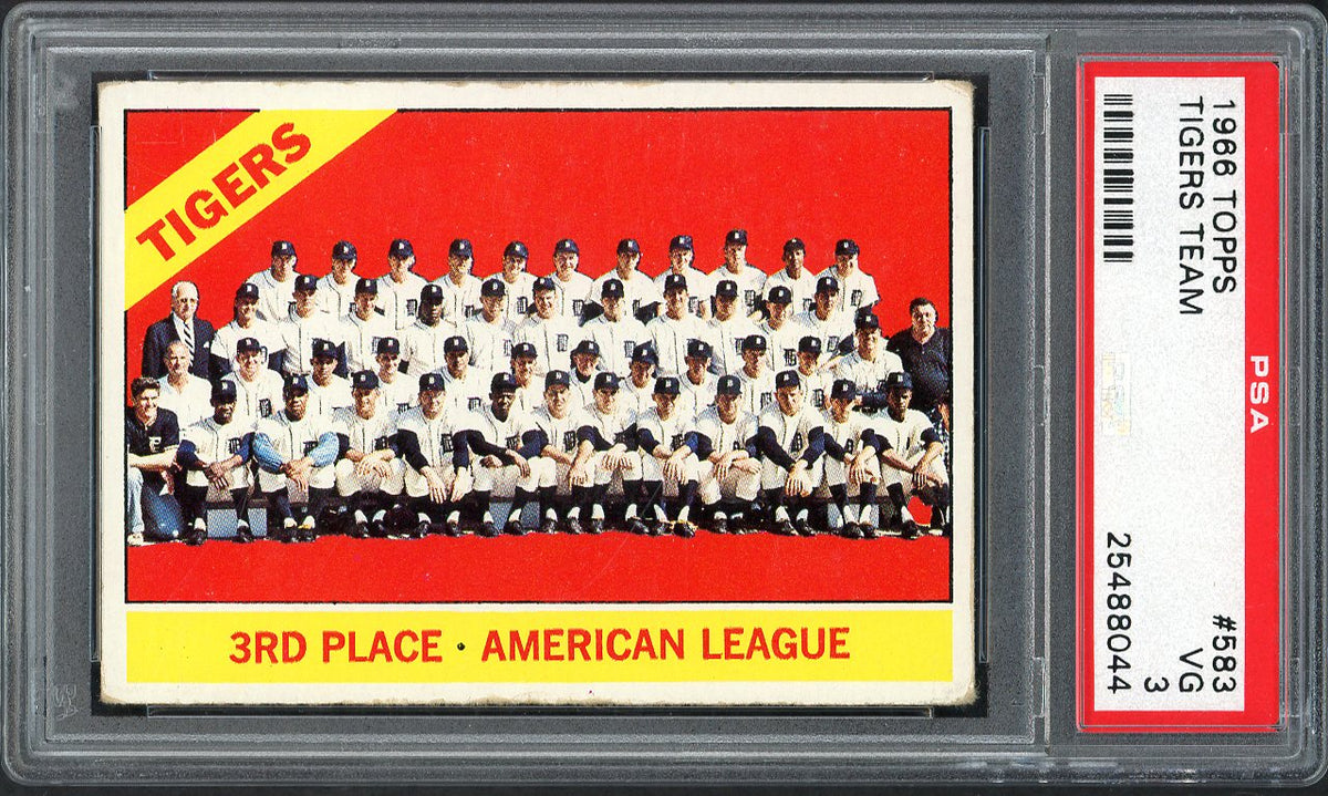 1966 Topps Baseball #583 Detroit Tigers Team PSA 3 VG 567835