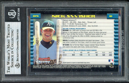 2002 Bowman Chrome Draft #BDP16 Nick Swisher A's BVG 9 MINT 567848