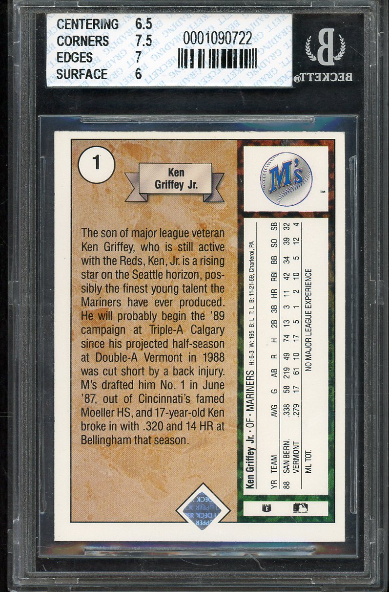 1989 Upper Deck #001 Ken Griffey Jr Mariners BVG 6.5 EX-MT+ 567849