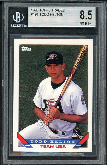 1993 Topps Traded #019T Todd Helton Team USA BVG 8.5 NM/MT+ 567852