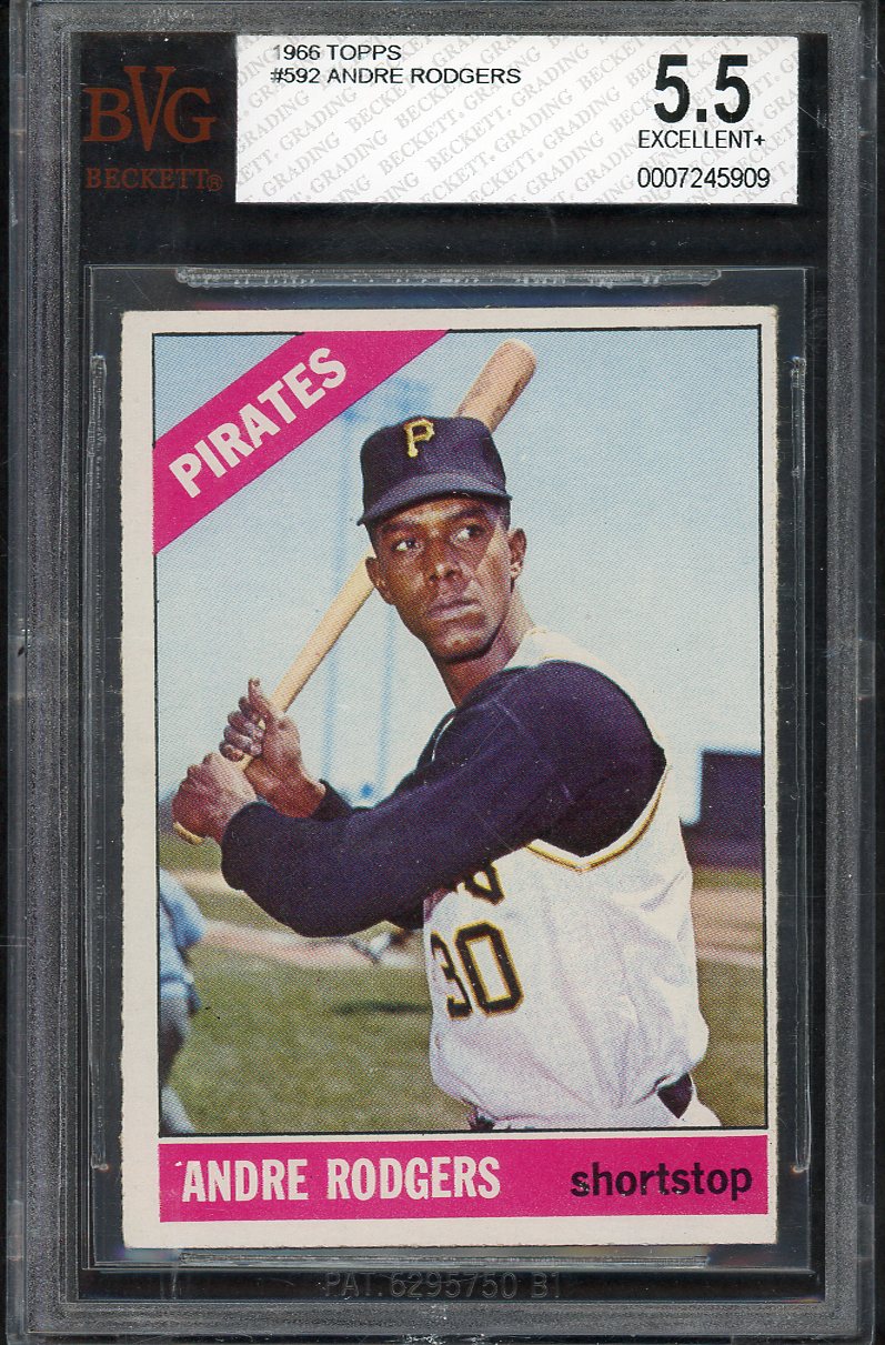 1966 Topps Baseball #592 Andre Rodgers Pirates BVG 5.5 EX+ 567853