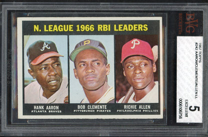 1967 Topps Baseball #242 N.L. RBI Leaders Aaron Clemente BVG 5 EX 567866