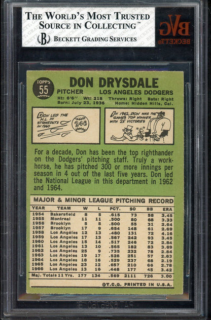 1967 Topps Baseball #055 Don Drysdale Dodgers BVG 5.5 EX+ 567869