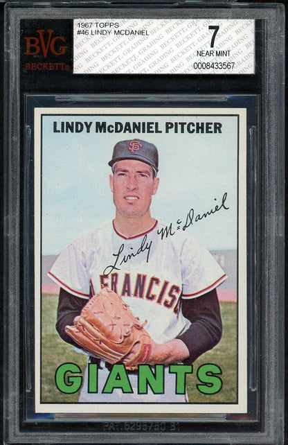 1967 Topps Baseball #046 Lindy McDaniel Giants BVG 7 NM 567872