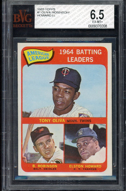 1965 Topps Baseball #001 A.L. Batting Leaders Robinson BVG 6.5 EX-MT+ 567873