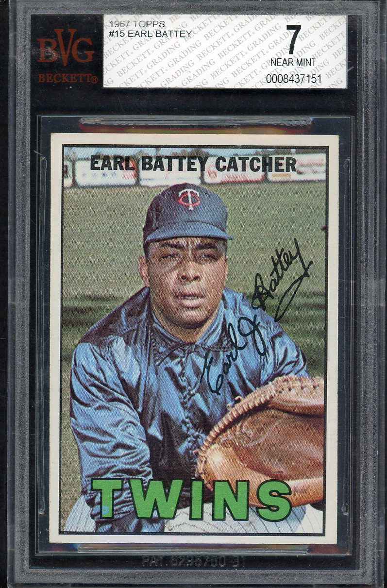 1967 Topps Baseball #015 Earl Battey Twins BVG 7 NM 567874