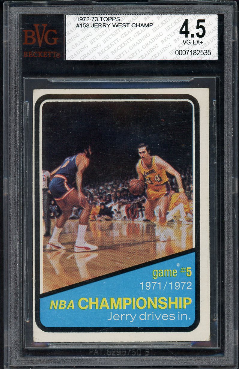 1972 Topps Basketball #158 Championships Game 5 Jerry West BVG 4.5 VG-EX+ 567875
