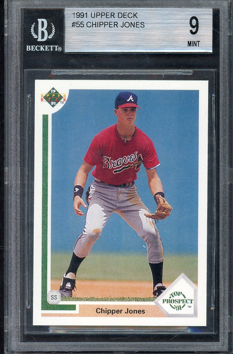 1991 Upper Deck #055 Chipper Jones Braves BVG 9 MINT 567877