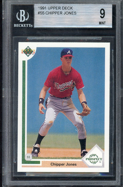 1991 Upper Deck #055 Chipper Jones Braves BVG 9 MINT 567877