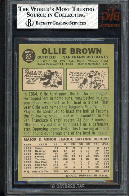 1967 Topps Baseball #083 Ollie Brown Giants BVG 6.5 EX-MT+ 567878