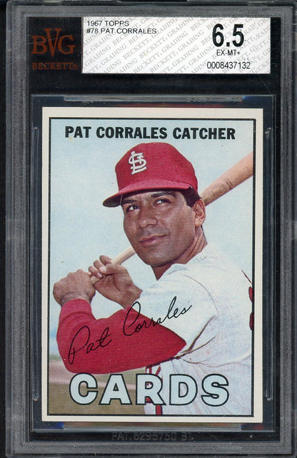 1967 Topps Baseball #078 Pat Corrales Cardinals BVG 6.5 EX-MT+ 567879