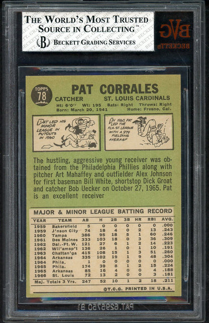 1967 Topps Baseball #078 Pat Corrales Cardinals BVG 6.5 EX-MT+ 567879