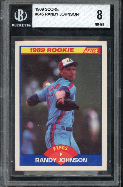 1989 Score #645 Randy Johnson Expos BVG 8 NM/MT 567881