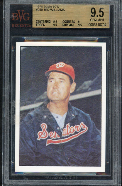 1978 TCMA 1960s #260 Ted Williams Senators BVG 9.5 GEM MINT 567882