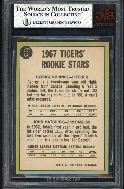 1967 Topps Baseball #072 John Matchick Tigers BVG 6.5 EX-MT+ 567885
