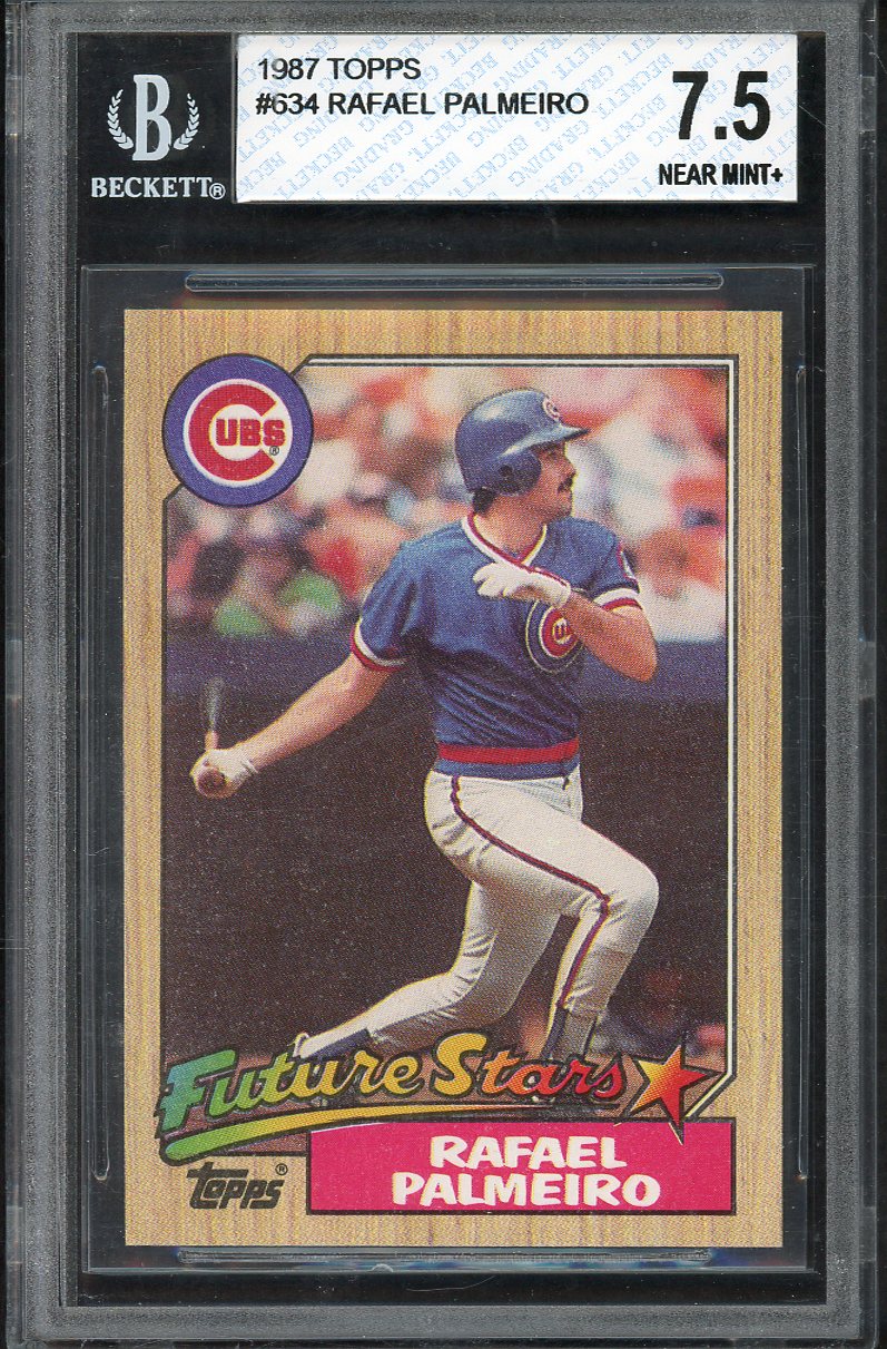 1987 Topps #634 Rafael Palmeiro Cubs BVG 7.5 NM+ 567893