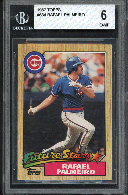 1987 Topps #634 Rafael Palmeiro Cubs BVG 6 EX-MT 567894