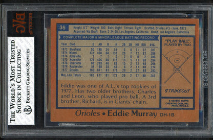 1978 Topps Baseball #036 Eddie Murray Orioles BVG 7 NM 567902