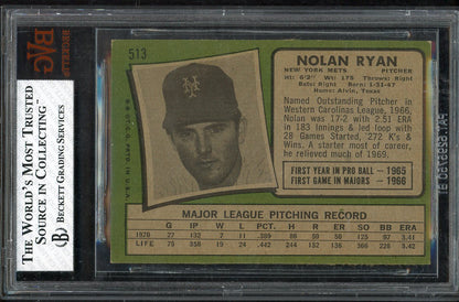 1971 Topps Baseball #513 Nolan Ryan Mets BVG 6.5 EX-MT+ 567905