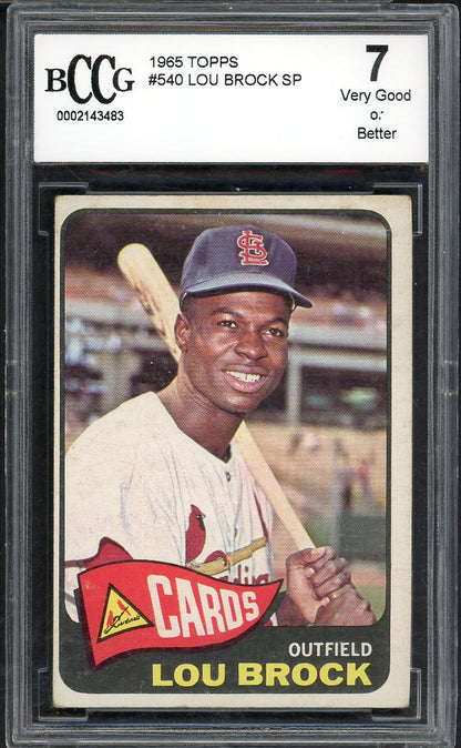 1965 Topps Baseball #540 Lou Brock Cardinals BCCG 7 567916