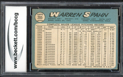 1965 Topps Baseball #205 Warren Spahn Mets BCCG 8 567917