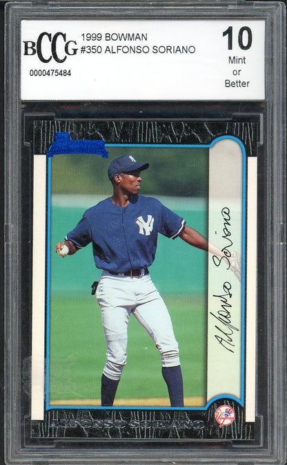 1999 Bowman #350 Alfonso Soriano Yankees BCCG 10 567920