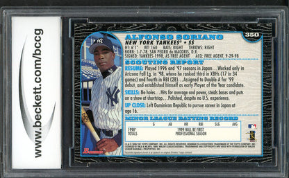 1999 Bowman #350 Alfonso Soriano Yankees BCCG 10 567920