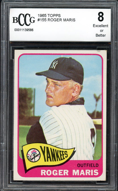 1965 Topps Baseball #155 Roger Maris Yankees BCCG 8 567923