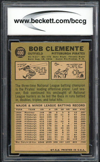 1967 Topps Baseball #400 Roberto Clemente Pirates BCCG 7 567927