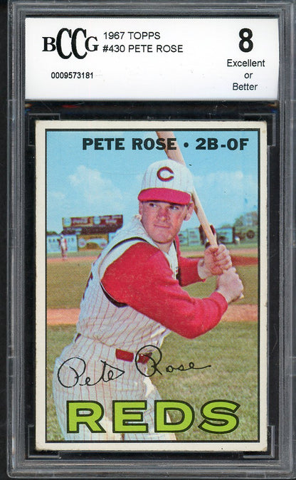1967 Topps Baseball #430 Pete Rose Reds BCCG 8 567928