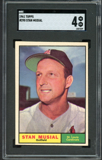 1961 Topps Baseball #290 Stan Musial Cardinals SGC 4 VG-EX 567935