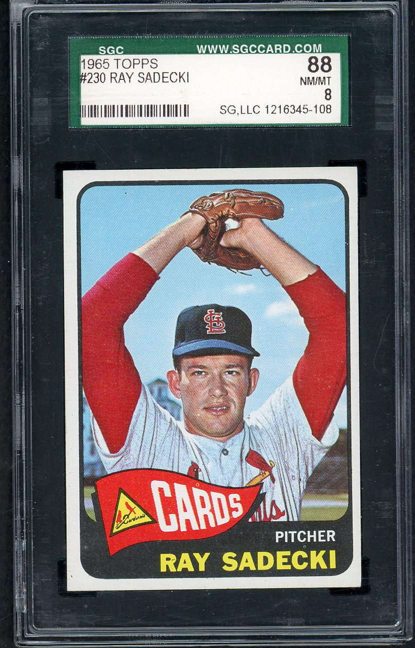 1965 Topps Baseball #230 Ray Sadecki Cardinals SGC 8 NM/MT 567936