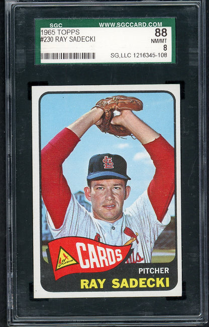 1965 Topps Baseball #230 Ray Sadecki Cardinals SGC 8 NM/MT 567936