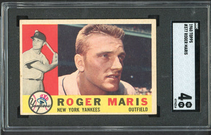 1960 Topps Baseball #377 Roger Maris Yankees SGC 4 VG-EX 567942