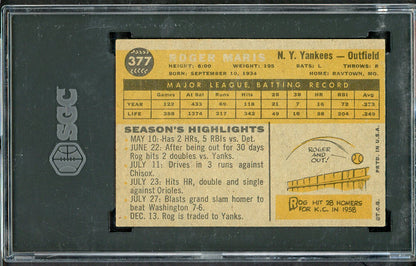 1960 Topps Baseball #377 Roger Maris Yankees SGC 4 VG-EX 567942