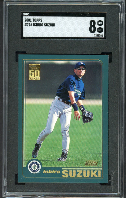 2001 Topps #726 Ichiro Suzuki Mariners SGC 8 NM/MT 567947