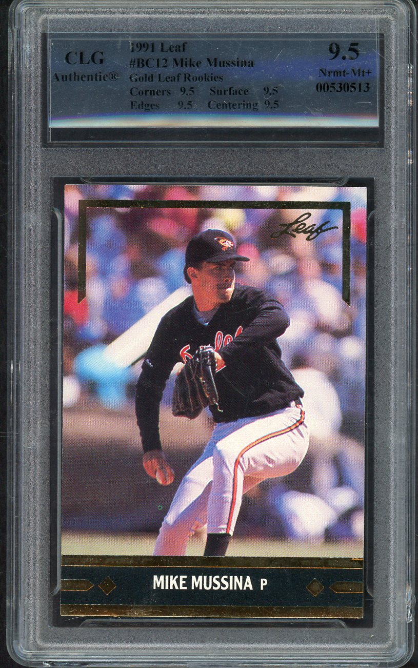 1991 Leaf Gold Rookies #012 Mike Mussina Orioles CLG 9.5 NM/MT+ 567953