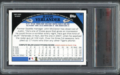 2009 Topps #085 Justin Verlander Tigers CLG 10 MINT 567954