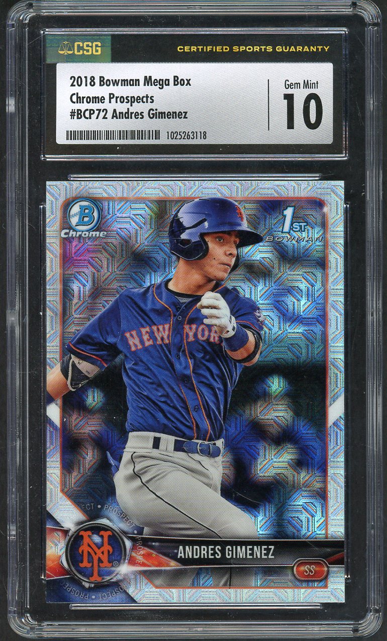 2018 Bowman Chrome #BCP72 Andres Gomes Mets CSG 10 GEM MINT Mega 567955