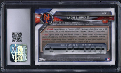 2018 Bowman Chrome #BCP72 Andres Gomes Mets CSG 10 GEM MINT Mega 567955