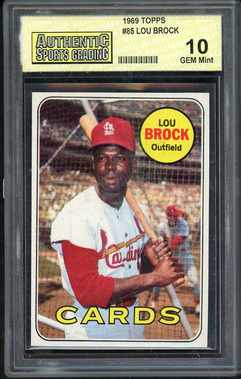 1969 Topps Baseball #085 Lou Brock Cardinals ASG 10 GEM MINT 567960