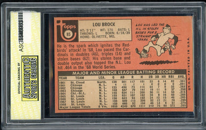 1969 Topps Baseball #085 Lou Brock Cardinals ASG 10 GEM MINT 567960