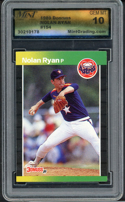 1989 Donruss #154 Nolan Ryan Astros MGS 10 GEM MINT 568074