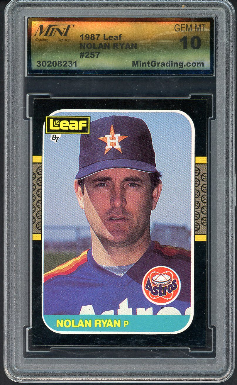 1987 Leaf #257 Nolan Ryan Astros MGS 10 GEM MINT 568075
