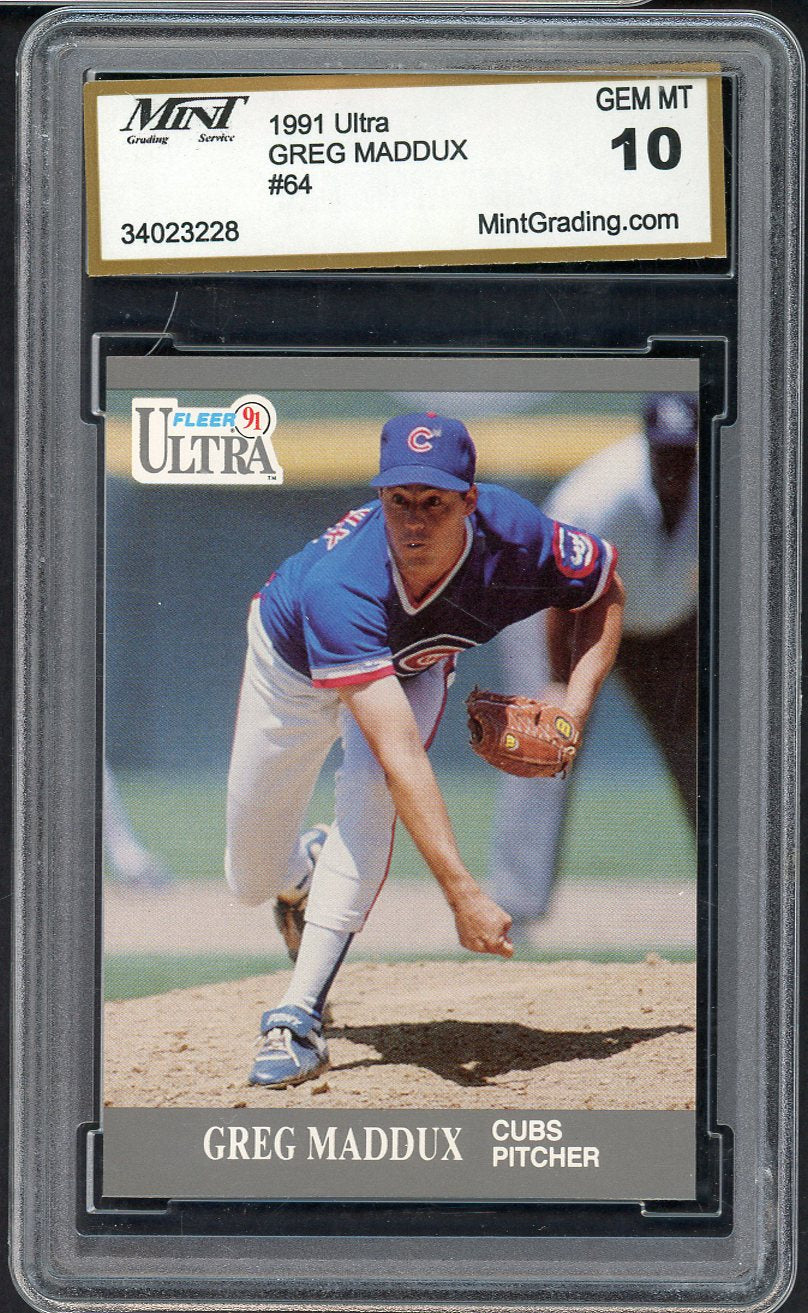 1991 Fleer Ultra #064 Greg Maddux Cubs MGS 10 GEM MINT 568079