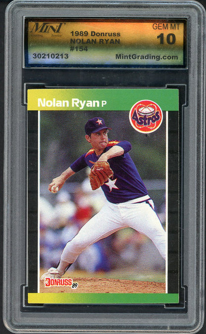 1989 Donruss #154 Nolan Ryan Astros MGS 10 GEM MINT 568083
