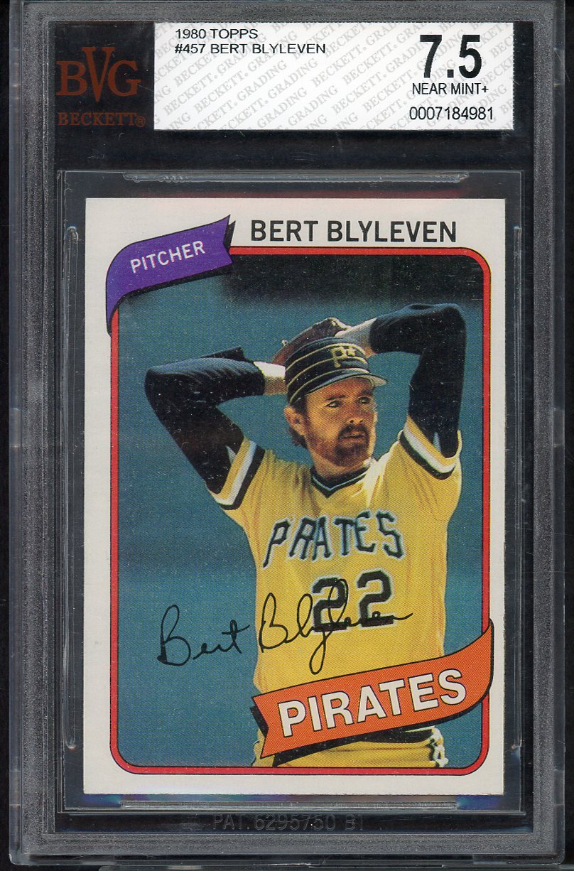 1980 Topps Baseball #457 Bert Blyleven Pirates BVG 7.5 NM+ 568085
