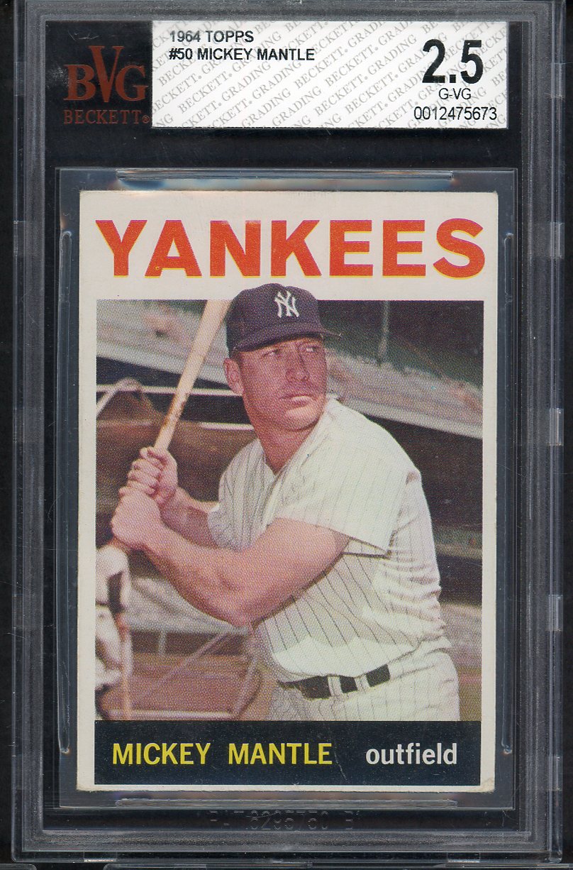 1964 Topps Baseball #050 Mickey Mantle Yankees BVG 2.5 GD-VG 568086