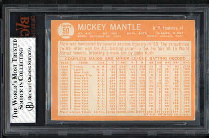 1964 Topps Baseball #050 Mickey Mantle Yankees BVG 2.5 GD-VG 568086